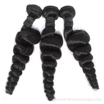 Wholesale 10A Brazilian Cuticle Aligned Virgin Human Hair Large Stock Double Weft Cheap Loose Wave Remy Hair Extension Bundles